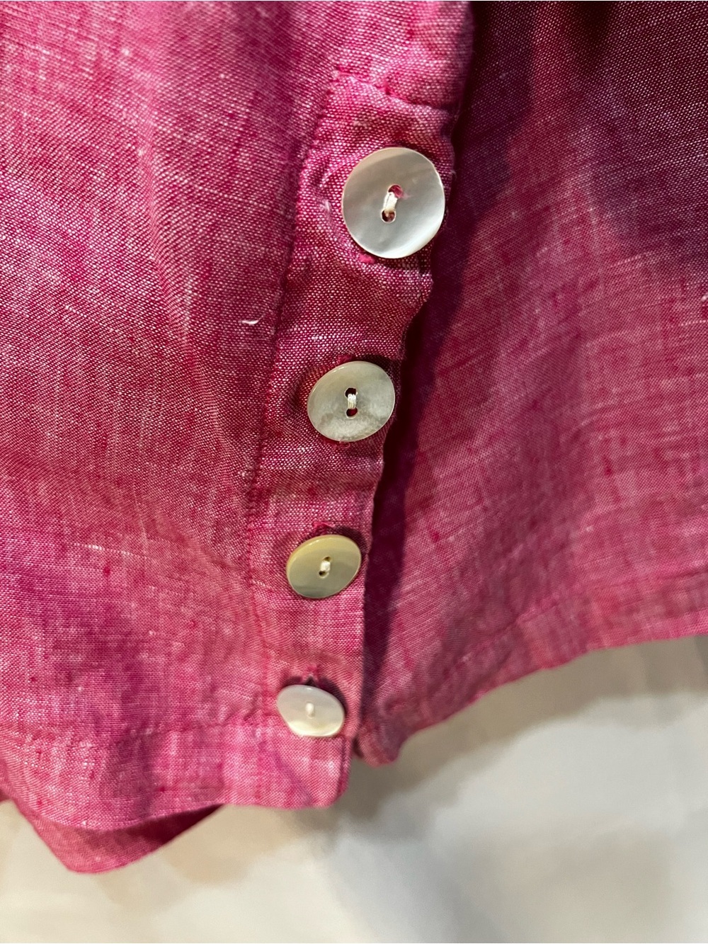 Tahari Linen Three Quarter Sleeve Heathered Pink V-Neck Tunic Blouse Size 1X - Picture 5 of 7